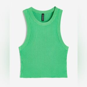H&M Green Ribbed Tank Top